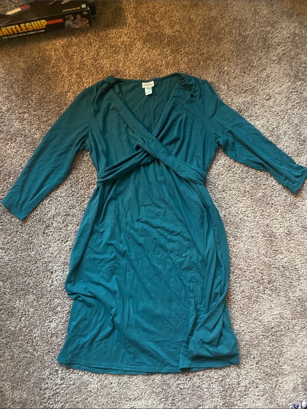 Women’s Teal Wrap-Style Jersey Dress (maternity)